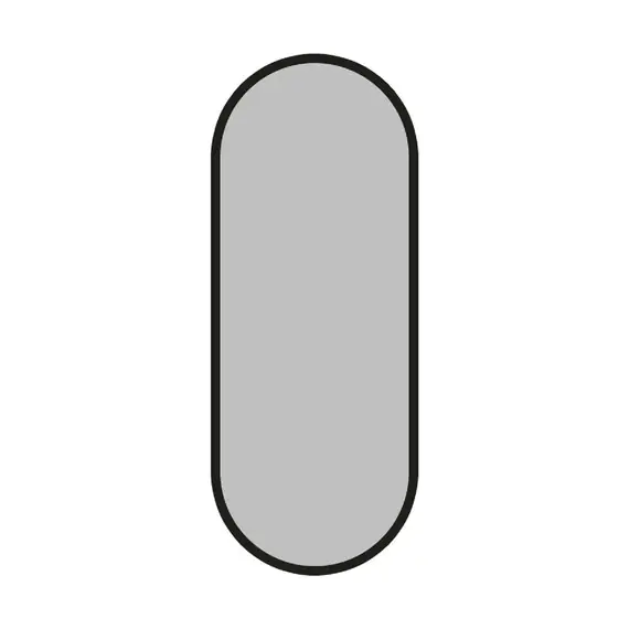 Дизайнерское овальное настенное зеркало Glass Memory Harmony max в металлической раме черного цвета